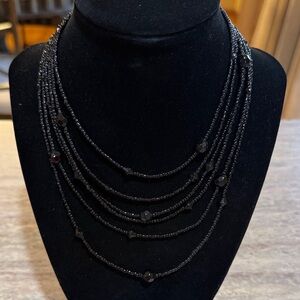 Elegant Black Beaded Necklace
